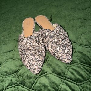 Market & Spruce Black Floral Pointed Mules